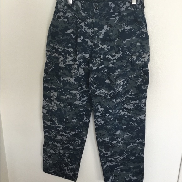 US navy nwu type I blue digital trousers size medium short - Picture 1 of 5